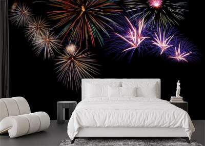 Abstract colored firework background with free space for text. Wall mural