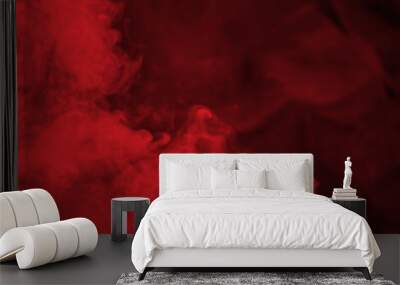 Abstract red  smoke on black background. Dramatic red smoke clouds. Movement of colorful smoke. Wall mural