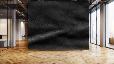 Abstract luxury colour black leather texture for background. Dark leather for art work design or backdrop product. Wall mural