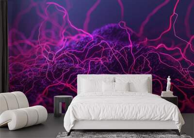 Electric Particles Floating in Charged Aura Wall mural