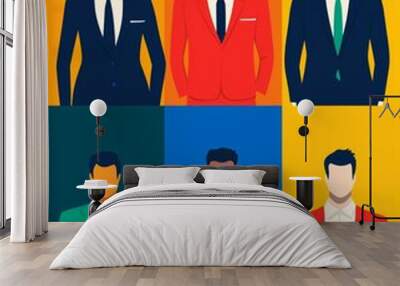 Vibrant Suit Colors for Fashion Inspiration Wall mural