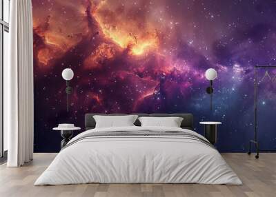 Colorful nebula and starry sky, with magical colors and cosmic dust Wall mural