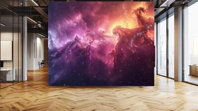 Colorful nebula and starry sky, with magical colors and cosmic dust Wall mural