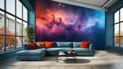 Colorful nebula and starry sky, with magical colors and cosmic dust Wall mural