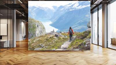 hiking in the mountains Wall mural