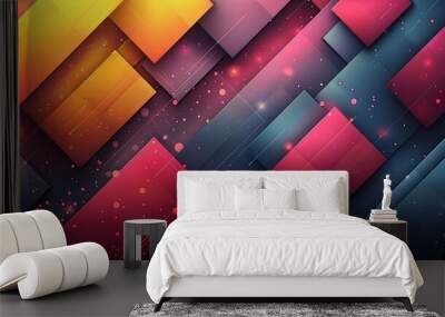 Vibrant geometric shapes gradient background vector. Abstract trendy modern design wallpaper for landing page, covers, Brochures, flyers, Presentations,Banners. Vector illustration Wall mural