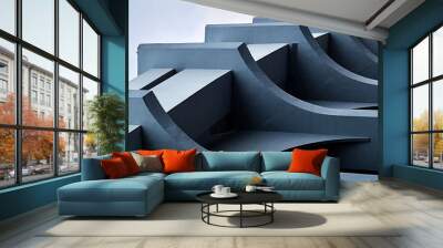 Abstract dynamic architecture Wall mural