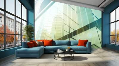 exterior of glass residential building.business concept. copy space Wall mural