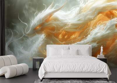 A ancient mythical creature.
Fantasy monster on ancient civilization background. Wall mural