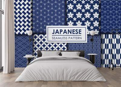 Japanese seamless pattern collection, Decorative wallpaper. Wall mural