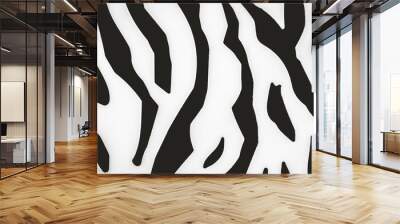 Zebra texture black and white matte background Wall mural