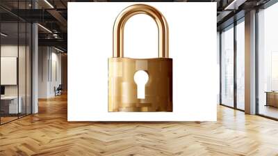 Gold metallic padlock clipart Wall mural