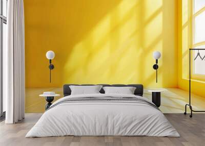 Light yellow studio flat background Wall mural