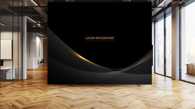 Abstract black gold line dynamic luxury curve smooth design modern premium elegant background vector Wall mural