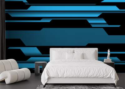 Abstract blue circuit cyber line pattern design modern futuristic technology background vector illustration. Wall mural