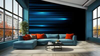 Abstract blue fast high speed light movement technology futuristic creative design vector background Wall mural