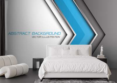 Abstract blue grey silver line arrow direction with  white blank space and text design modern futuristic background vector illustration. Wall mural