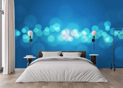 Abstract blue light bokeh blur background vector illustration. Wall mural