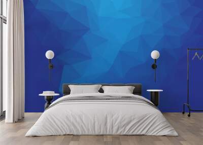 Abstract blue tone low polygon background texture vector illustration. Wall mural