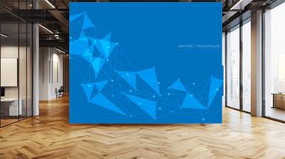 Abstract blue triangle polygon geometric motion dynamic with blank space design modern luxury technology futuristic creative background vector Wall mural