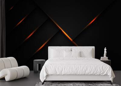 Abstract gold light black shadow line geometric on grey metallic design modern luxury futuristic background vector Wall mural