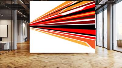 Abstract red black yellow speed zoom line design for comic on white background vector Wall mural