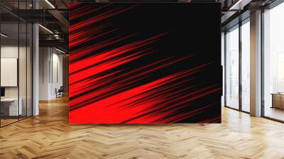 Abstract red light speed dynamic on black background technology vector Wall mural