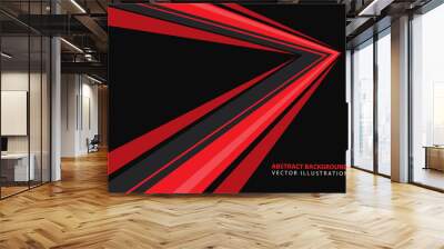 Abstract red speed arrow direction on black design modern futuristic background vector illustration. Wall mural