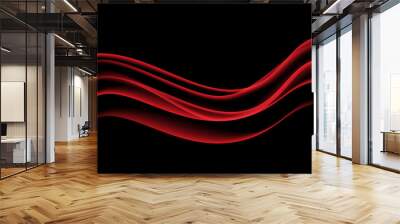 Abstract red wave smooth smoke on black design modern background vector illustration. Wall mural