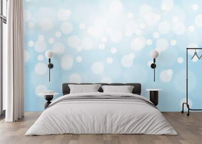 Abstract soft blue bokeh light background vector illustration. Wall mural