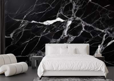 black marble texture background abstract texture for design Wall mural