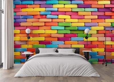 colorful brick wall texture Wall mural