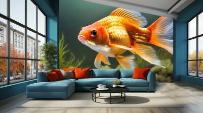 gold fish on Wall mural