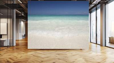 White sand beautiful beach at tropicana under clear sky and mountain located south of Thailand Wall mural