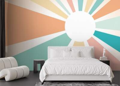 Colorful rays vector illustration backgound Wall mural