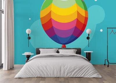 A colorful balloon floating Wall mural