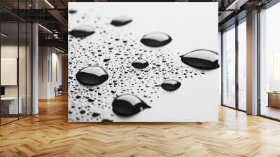 water droplets isolated on white background Wall mural