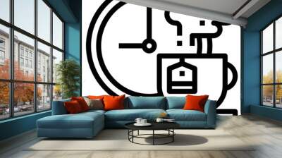 clock line icon Wall mural