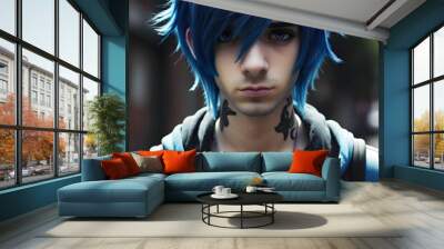 Un chico emo con un melancólico estilo de moda Wall mural