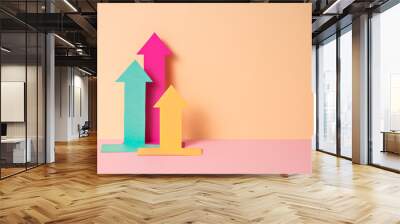 colorful paper craft infographics . business theme Wall mural