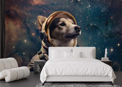 Dog Astronaut in Space Wall mural