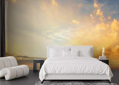  Orange And Yellow Colors Sunset Wall mural