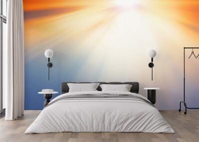 Background of colorful sky concept: Dramatic sunset with twilight color sky and clouds Wall mural