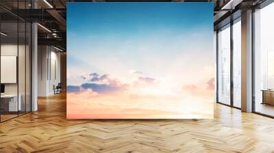 Background of colorful sky concept: Dramatic sunset with twilight color sky and clouds Wall mural