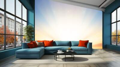 Background of colorful sky concept: Dramatic sunset with twilight color sky and clouds Wall mural