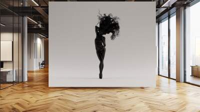 Black Sexy Woman Bad Hair Day 3d illustration 3d render Wall mural