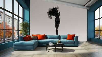 Black Sexy Woman Bad Hair Day 3d illustration 3d render Wall mural