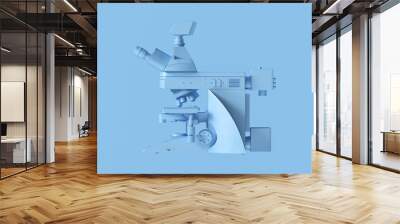 Blue Modern Digital Microscope 3d illustration 3d render Wall mural