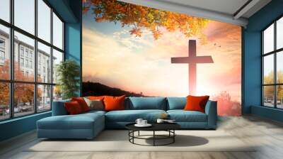 Christmas concept: worship and praise God Wall mural