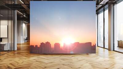 City sunset view Wall mural